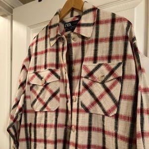 Zara shacket. Complete with front and side pockets.